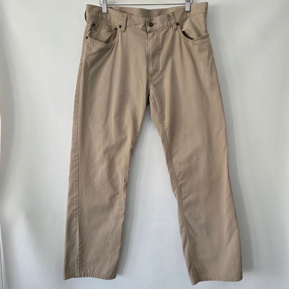 Polo Ralph Lauren Mens Khaki Chino Pants Tan Cotton Twill Straight‎ Leg 36x32